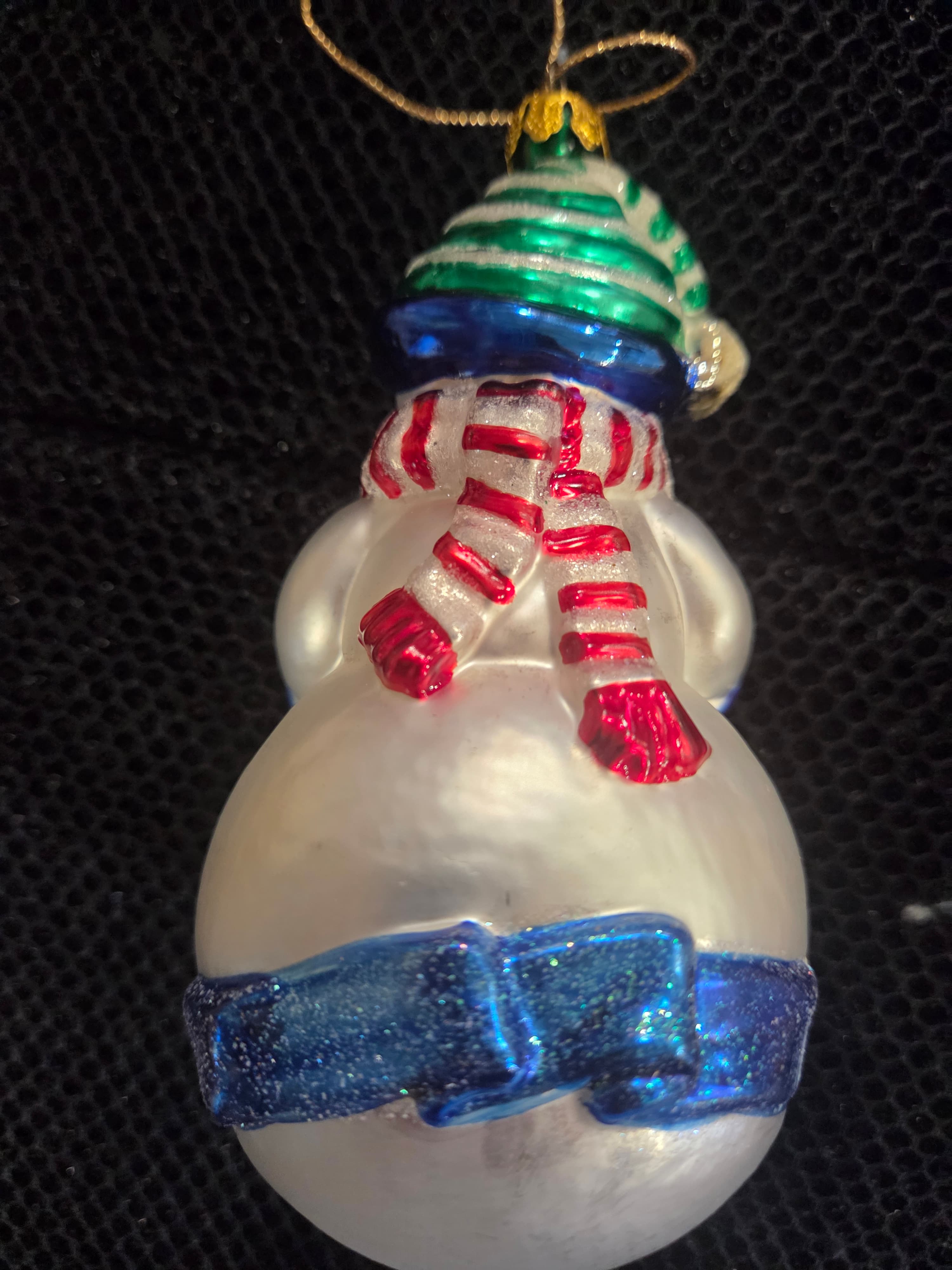 Christopher Radko Vintage Blown Glass Snowman Wreath Ornament - Thumbnail 2