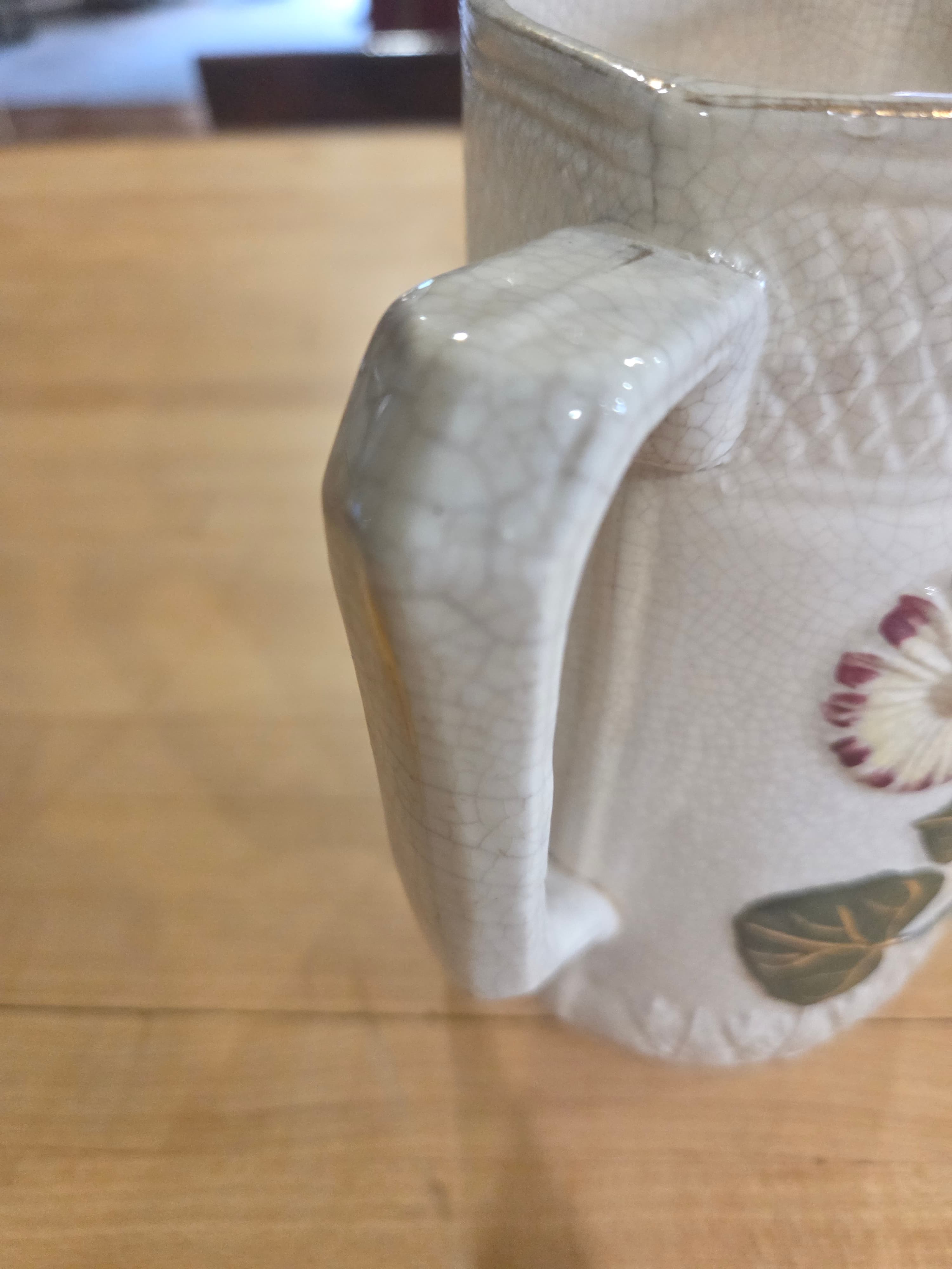 Antique Aesthetic Movement Raised Daisy Ironstone Pitcher Jug - Thumbnail 7