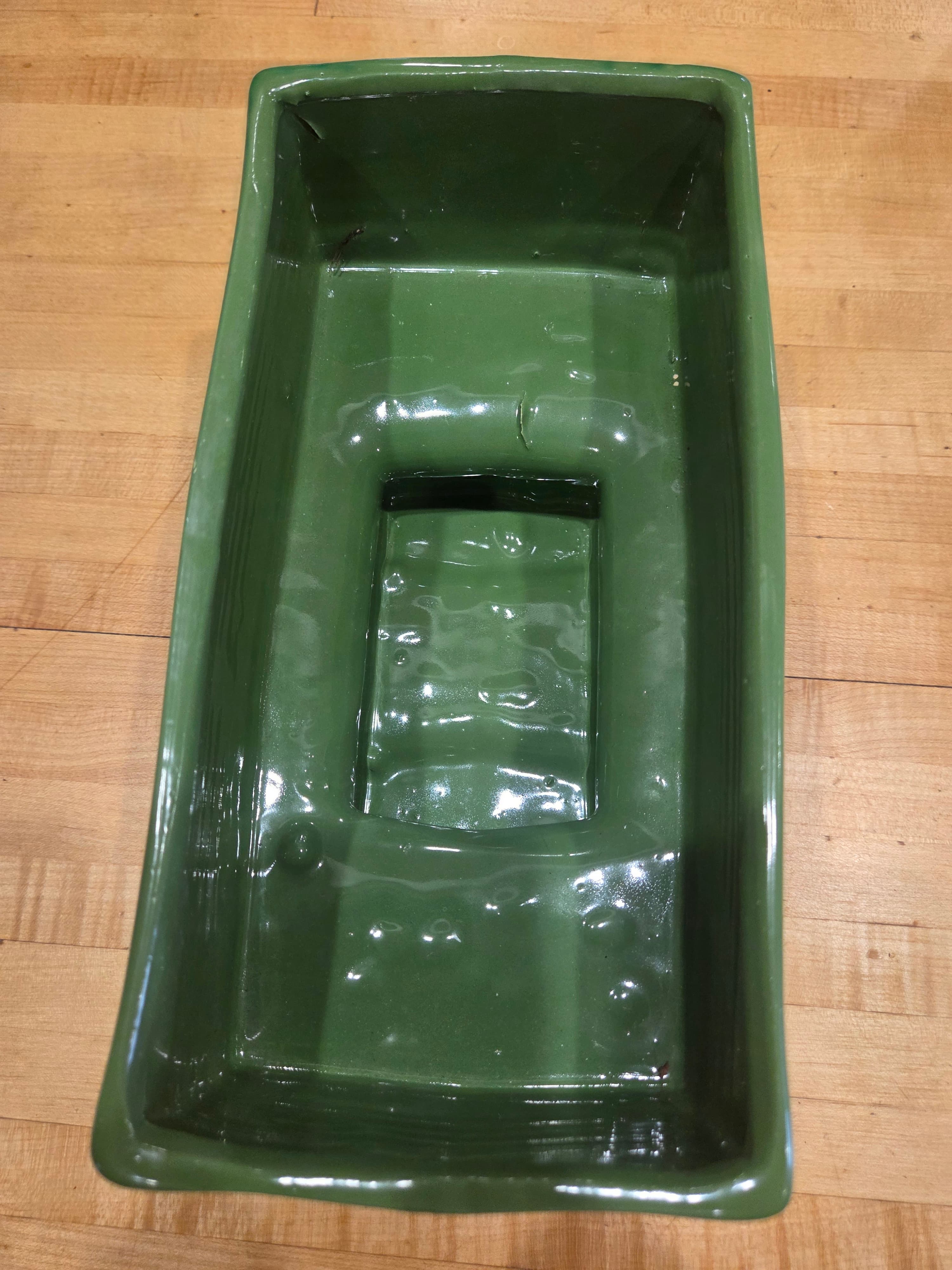 Vintage Green Ribbed Ceramic Planter - Classic McCoy/Haeger Style - Thumbnail 6