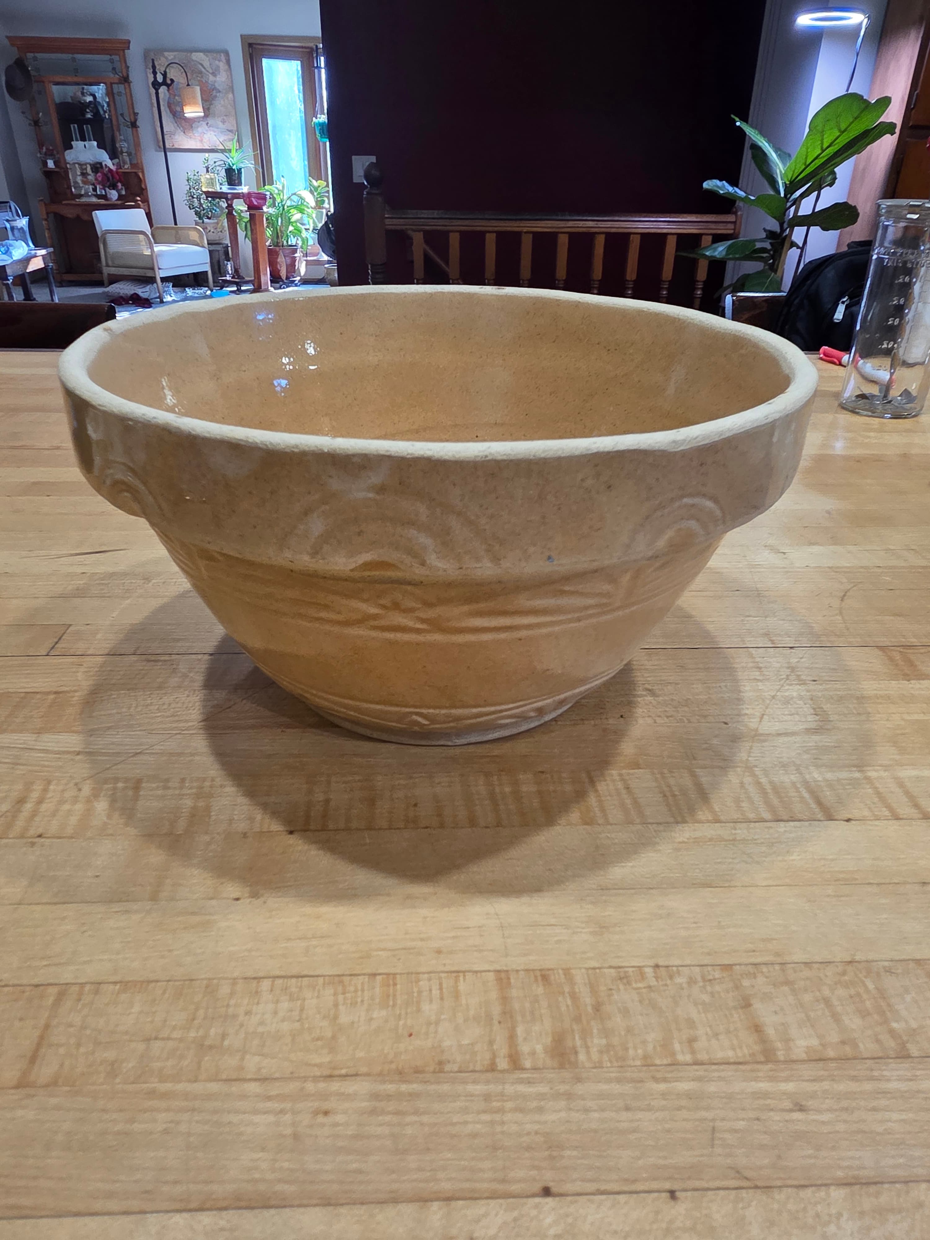 Vintage Robinson Ransbottom RRP Co Crown Star Stoneware Mixing Bowl Roseville Ohio
