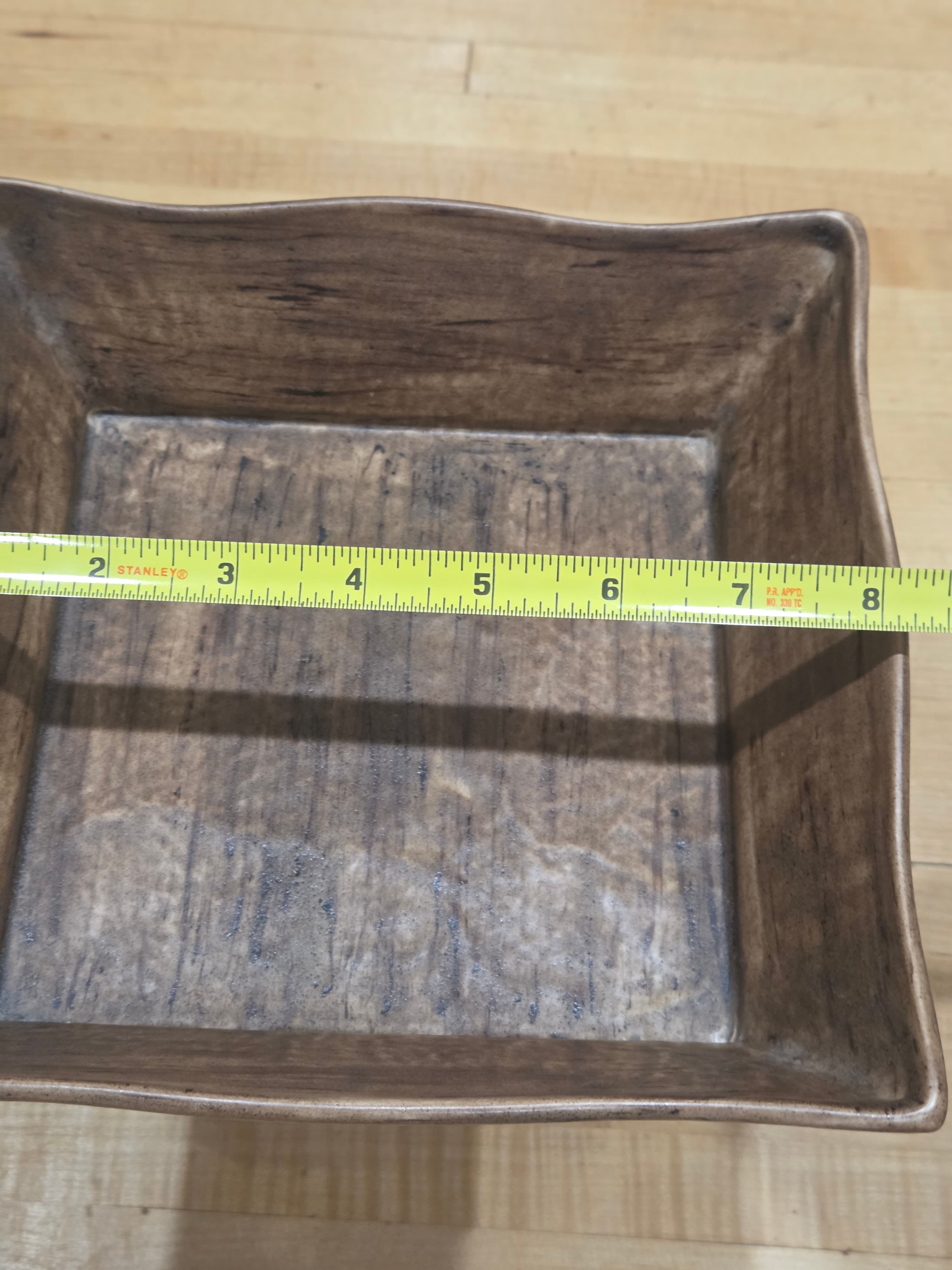 Large Vintage Atlantic Mold Faux Bois Ceramic Pedestal Centerpiece - Thumbnail 6
