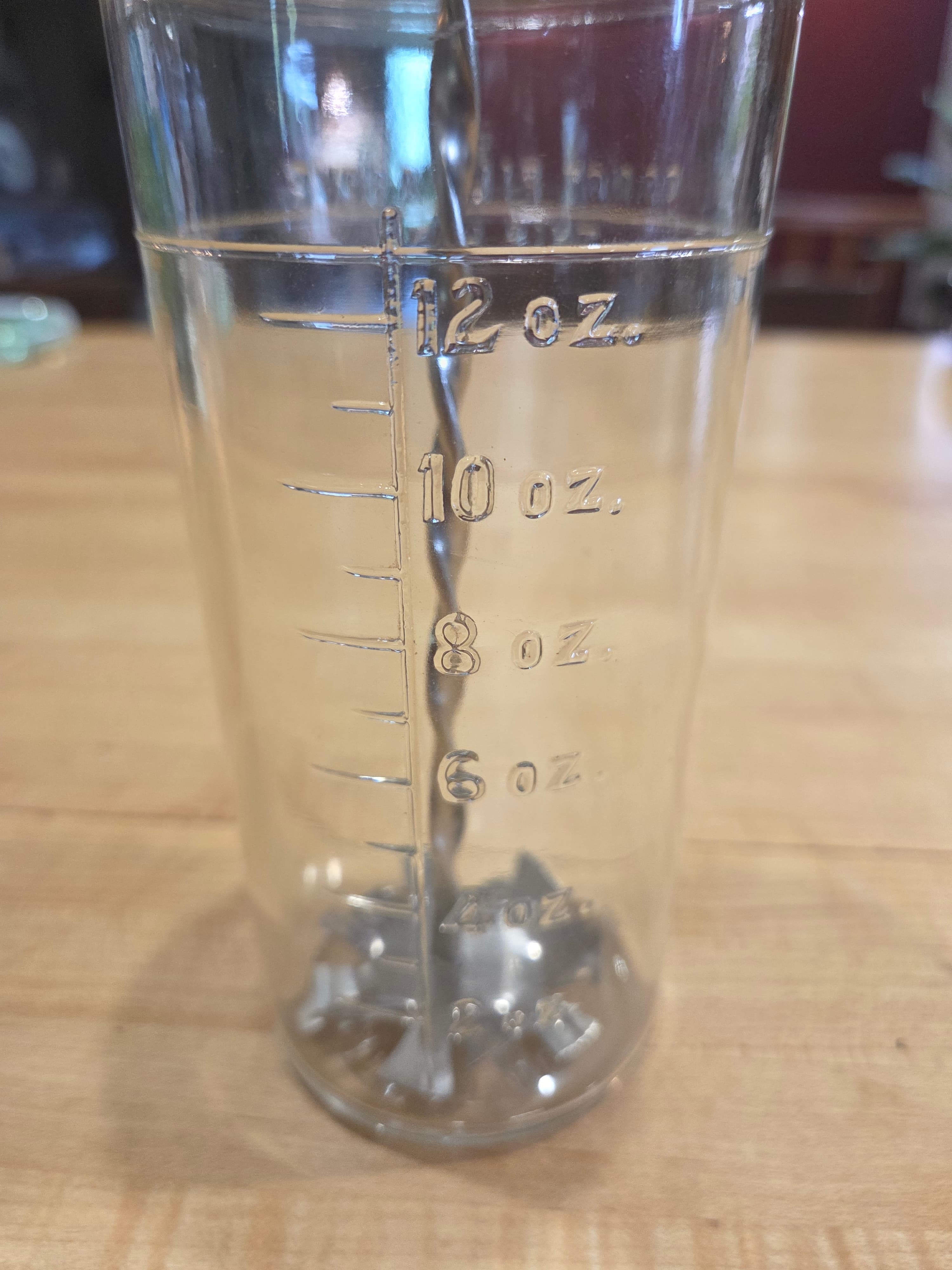 Antique A&J Hazel Atlas 12oz Glass Quick Mixer Cream Whipper - Thumbnail 2