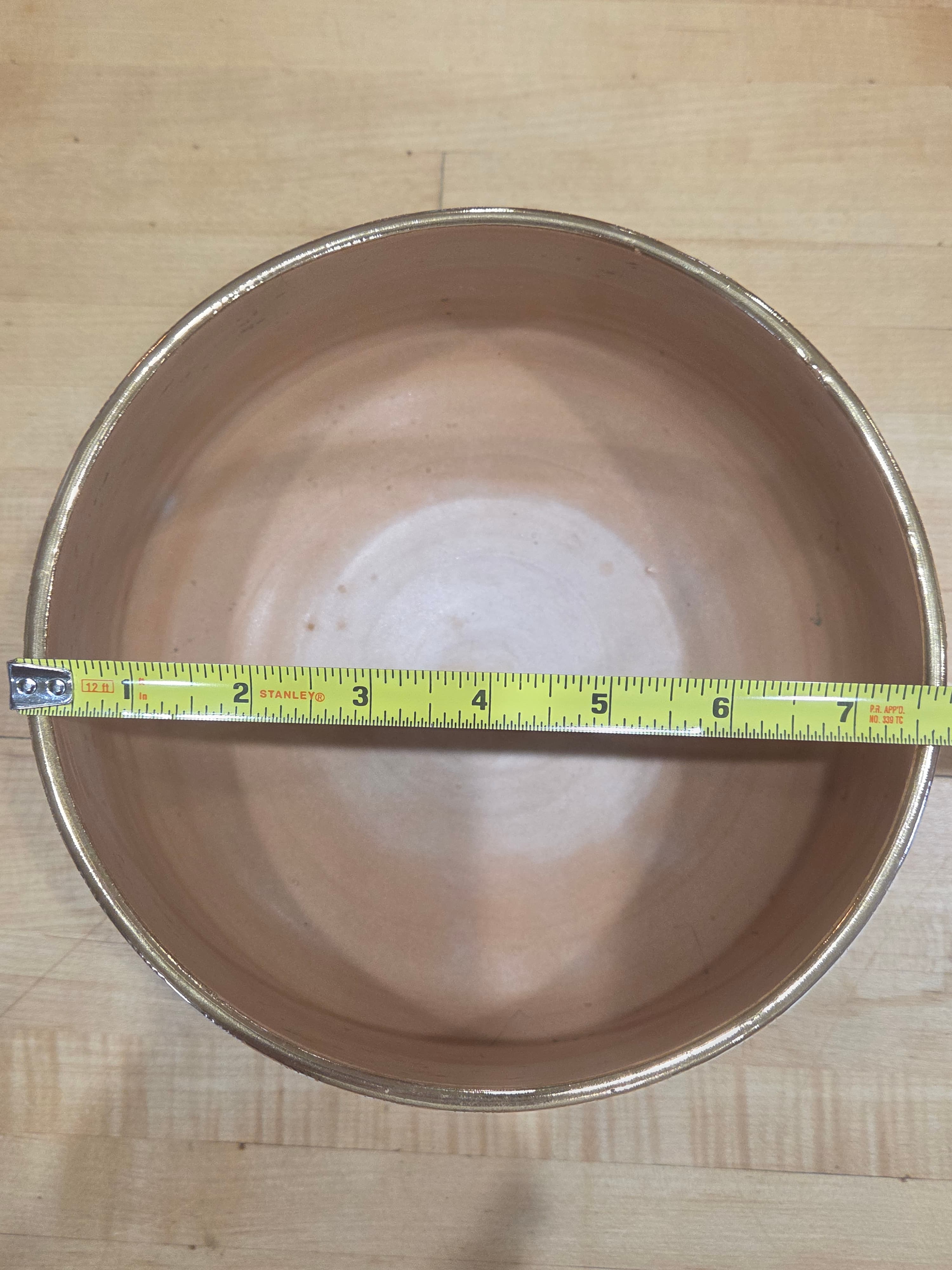 Vintage Italian Art Pottery Seta Sgraffito White Gold Luster Bowl MCM 3882 Italy - Thumbnail 5