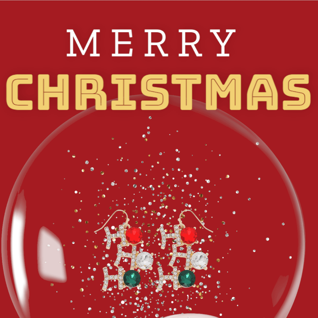 Christmas HO HO HO Earrings - Thumbnail 2