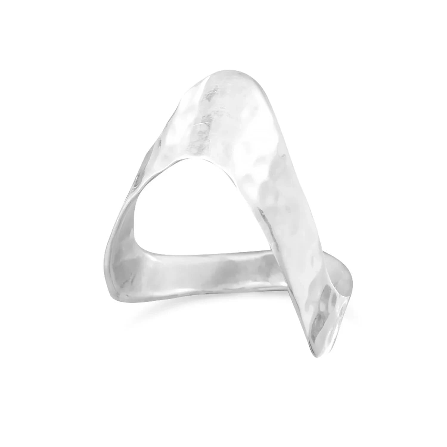 Sterling Silver Hammered Ring Sterling Silver Size 9 - Thumbnail 2