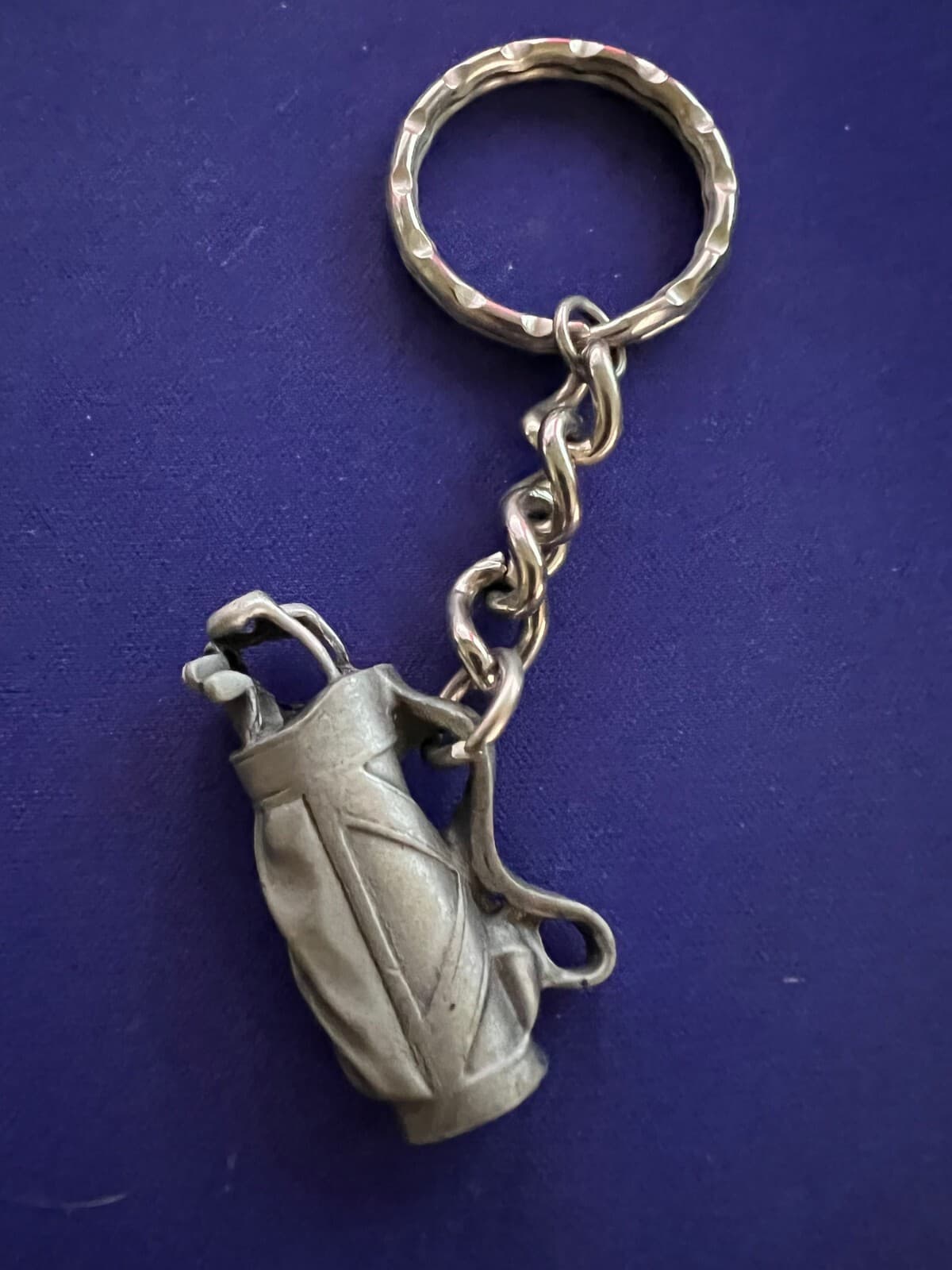 Fashion Jewelry Key Ring Small Pewter Golf Club Bag and Clubs - Thumbnail 2