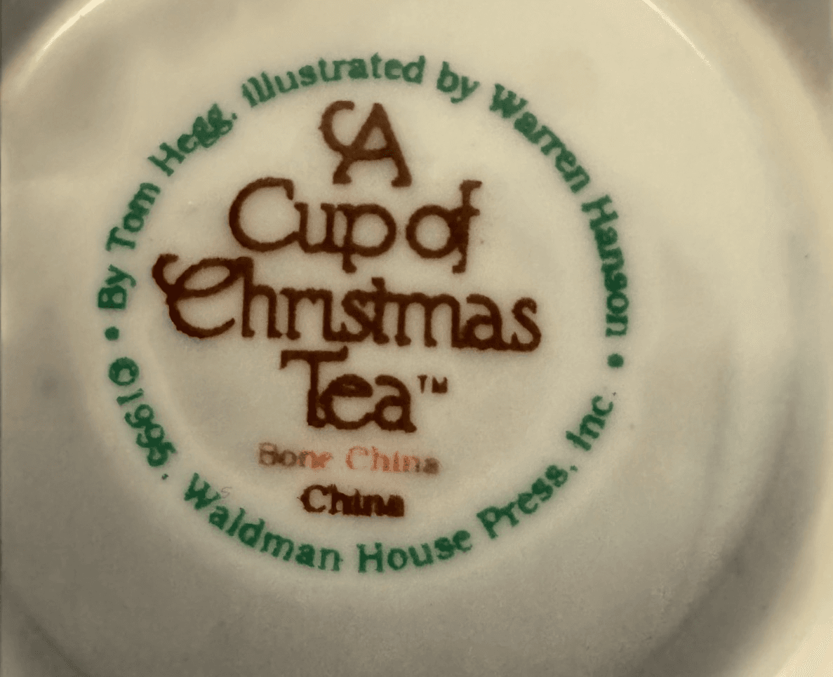 Bone China A cup of Christmas tea Signed - Thumbnail 2