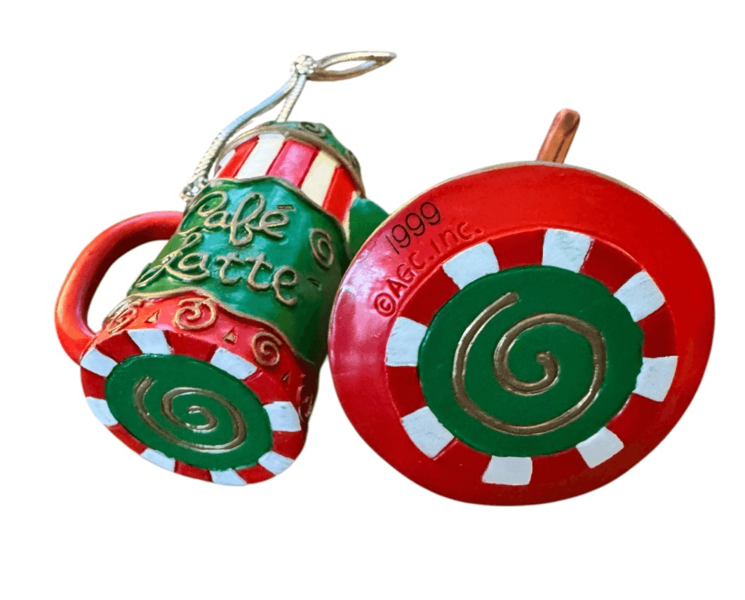 Cafe Latte Cup & Coffee Pot Ornament 1999 - Thumbnail 2