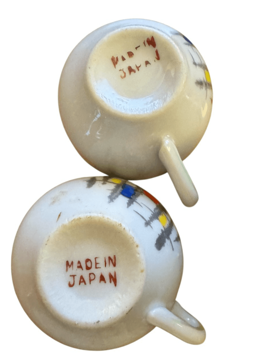 Vintage Kid/Doll Dishes 16 pcs Ceramic Modern Design Japan - Thumbnail 6