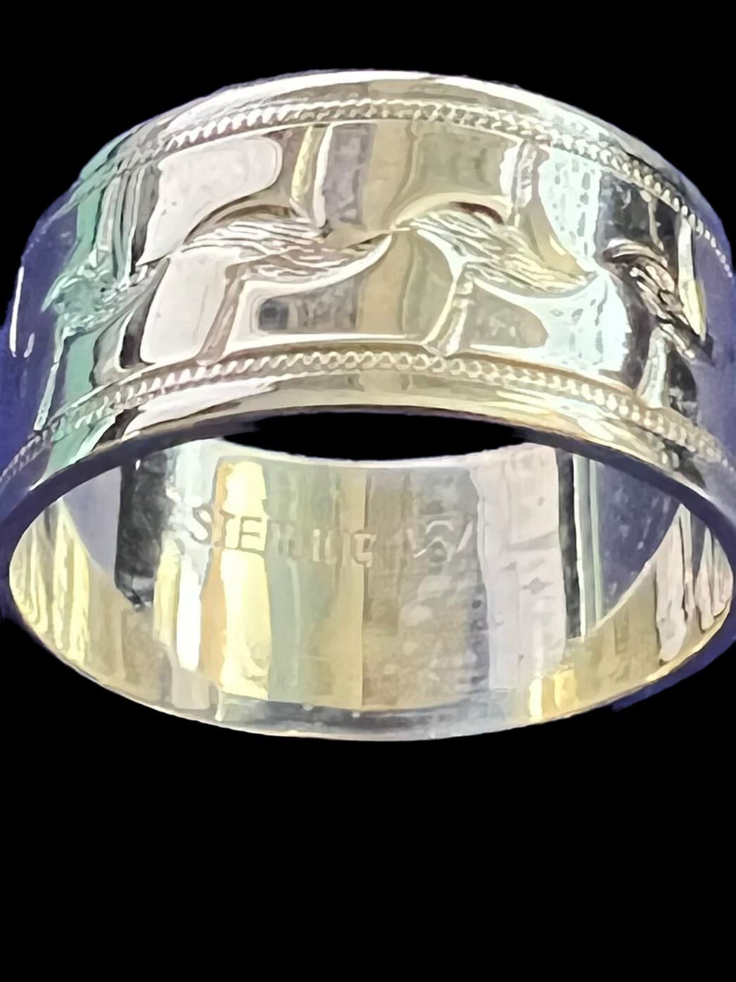 Sterling Silver Southwestern Style Ring Size 6.75 - Thumbnail 2