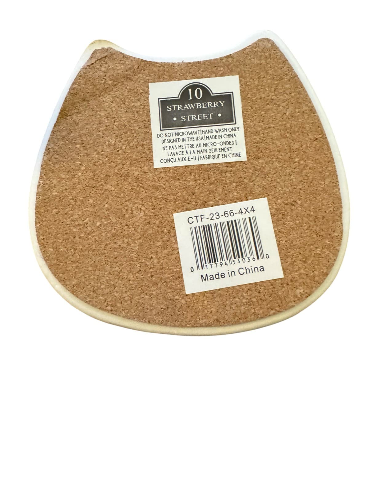 4 Fat Happy Cats Ceramic Stone Cork Back Drink Coasters - Thumbnail 4