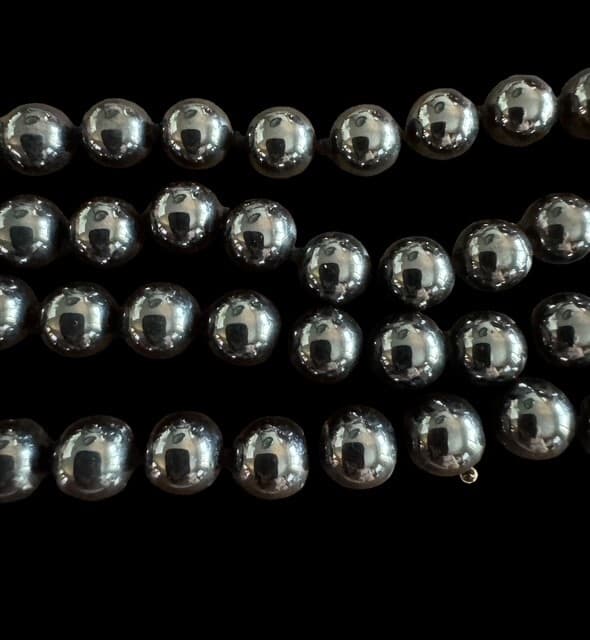 Vintage Genuine Hematite Strand Necklace - Thumbnail 2