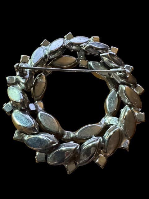 Vintage Ladies Smokey Rhinestone & Crystal Pin Brooch - Thumbnail 2
