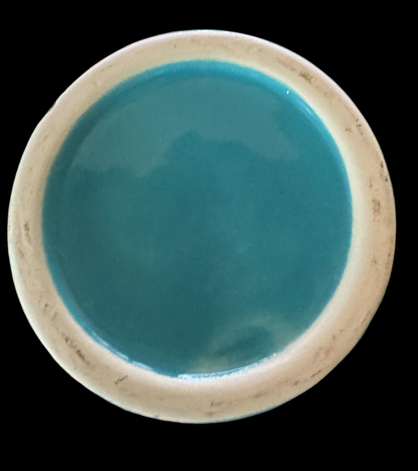 Ocean Blue Turquoise Minimalist Vase with Seahorse 13.25" Tall - Thumbnail 3