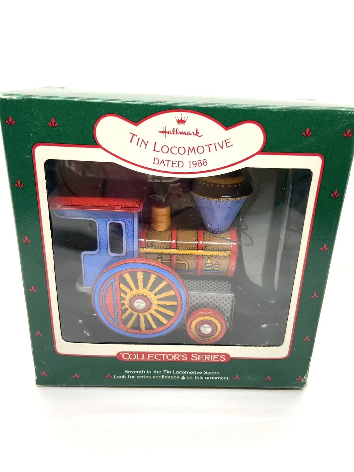 1988 Hallmark Tin Train Ornament LOCOMOTIVE 7th in the Collector's Series - Thumbnail 3