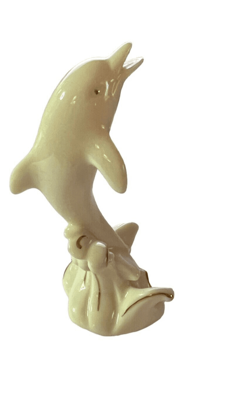 Lenox Dolphin 24 Kt Gold Trim Jumping Figure Sculpture - Thumbnail 2