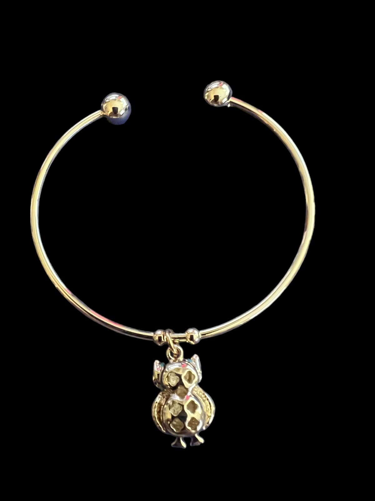 Goldtone Bracelet with Owl Charm - Thumbnail 3