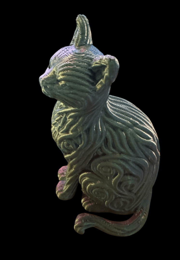 Multi Color Cat w/Rope 3" tall - Thumbnail 3
