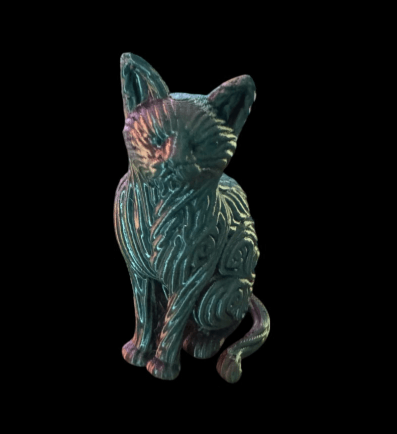 Multi Color Cat w/Rope 3" tall - Thumbnail 2