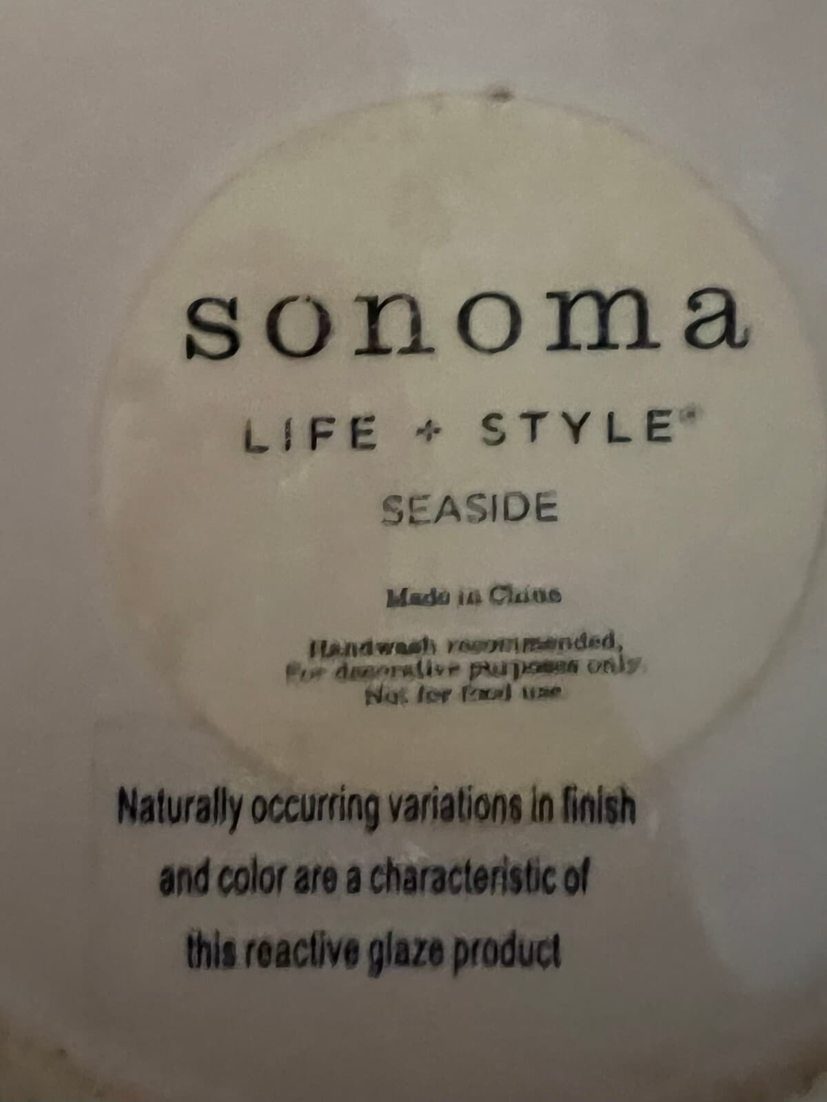 SONOMA Life + Style 'Seaside' Embossed Seashell Ceramic Glazed Bucket 5.5" Pot - Thumbnail 3