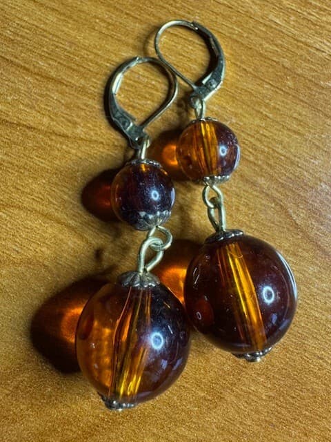 Vintage Necklace - Bracelet - Earrings Set Glass Beads - Thumbnail 3