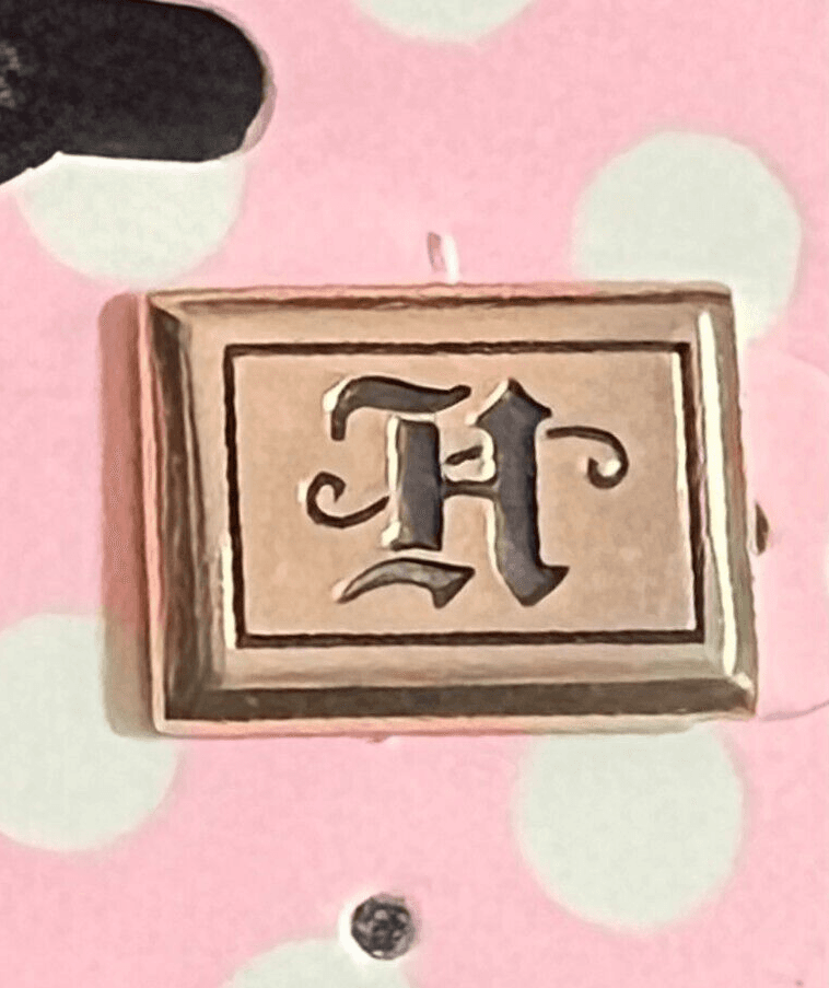 Vintage Silvertone with Black Initial H Tie Tack - Thumbnail 2