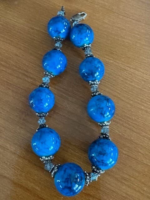 Vintage Necklace - Bracelet - Earrings Set Glass Beads - Thumbnail 5