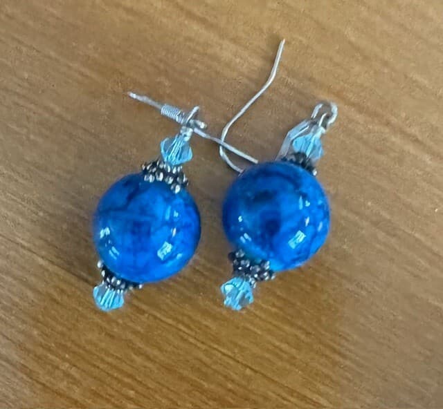 Vintage Necklace - Bracelet - Earrings Set Glass Beads - Thumbnail 4