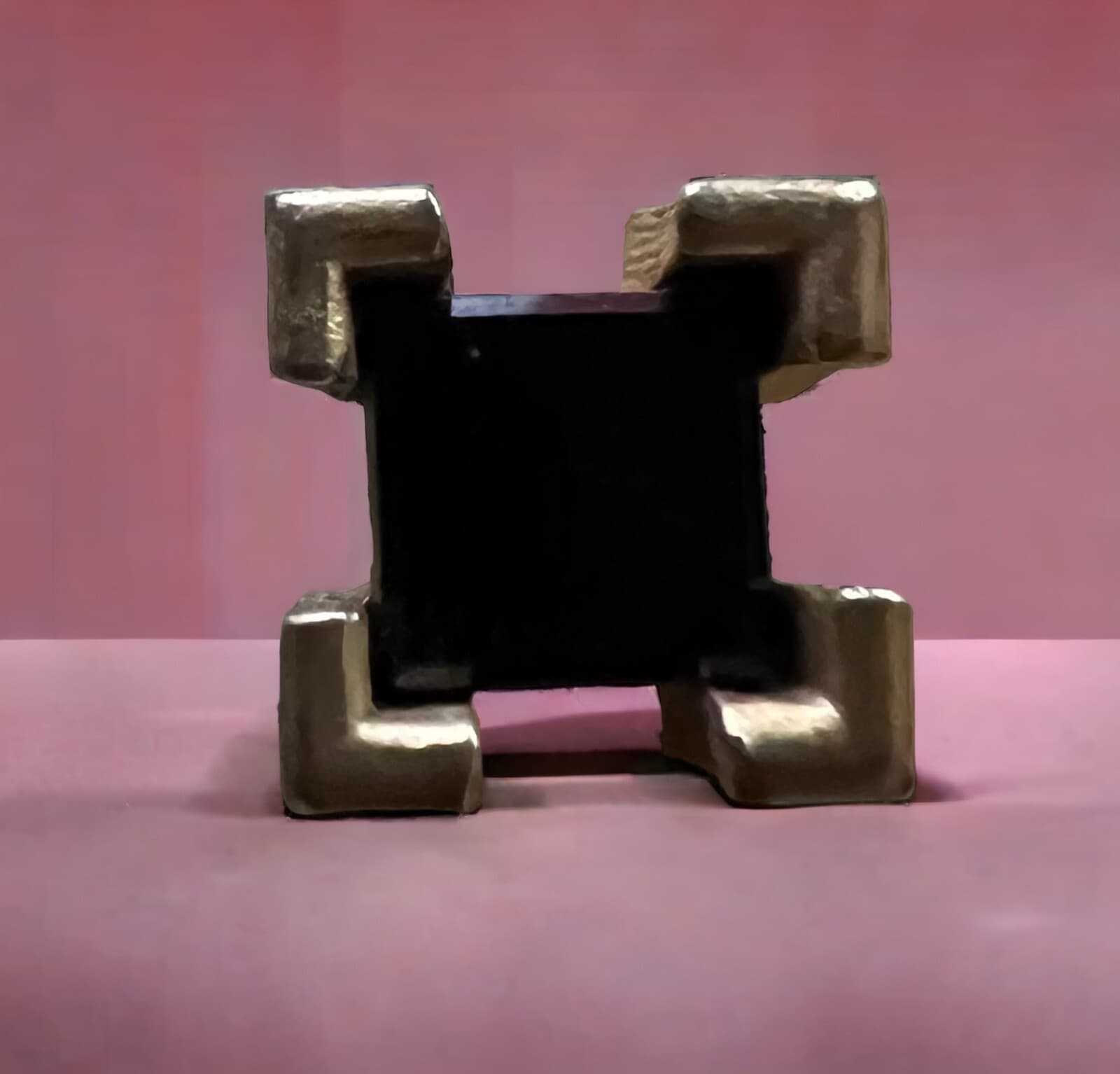Vintage Square Onyx Tie Tack Goldtone - Thumbnail 2