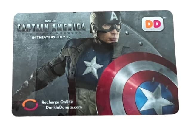 Dunkin Donuts Unused Captain America Gift Card (No Value) from 2022