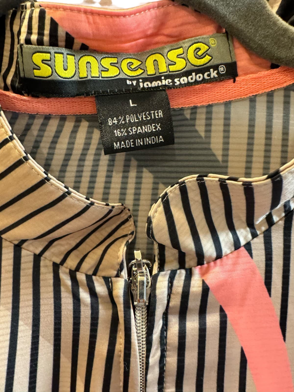 Jamie Sadock Sunsense Zip Top Womens Large Golf Shirt Long Sleeve