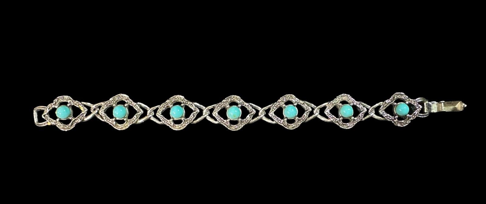 Vintage Fashion Mid Western Look Bracelet Silvertone 7" - Thumbnail 2