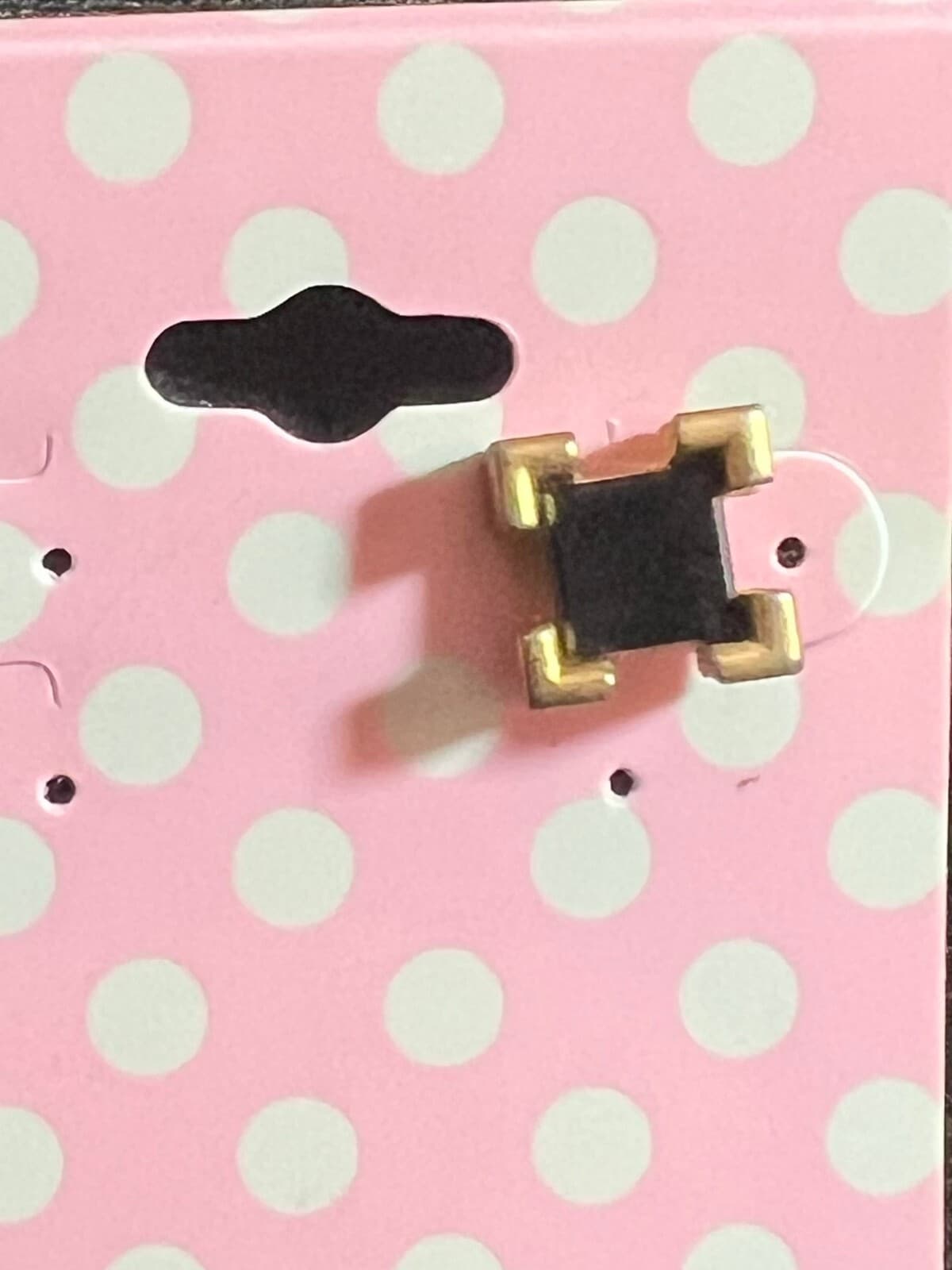 Vintage Square Onyx Tie Tack Goldtone - Thumbnail 3