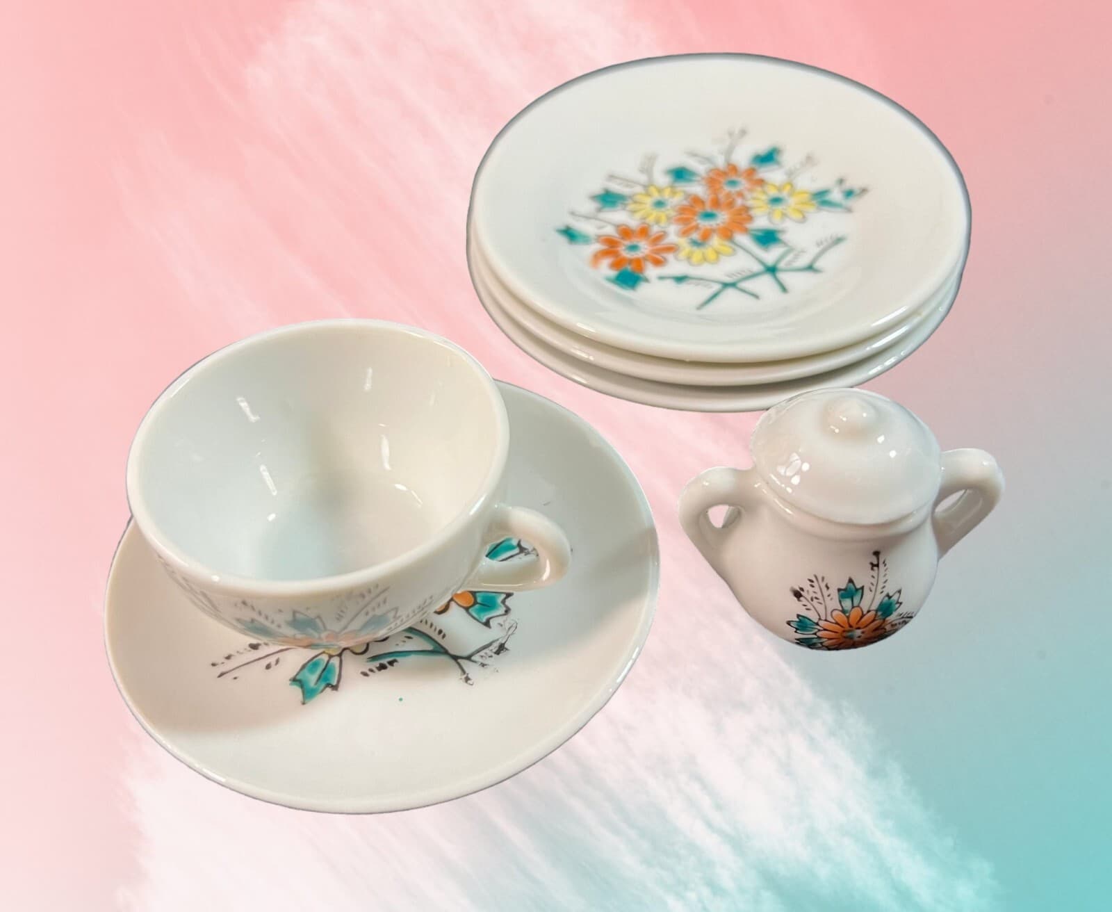 Vintage Kid/Doll Dishes 7 pcs Japan - Thumbnail 2