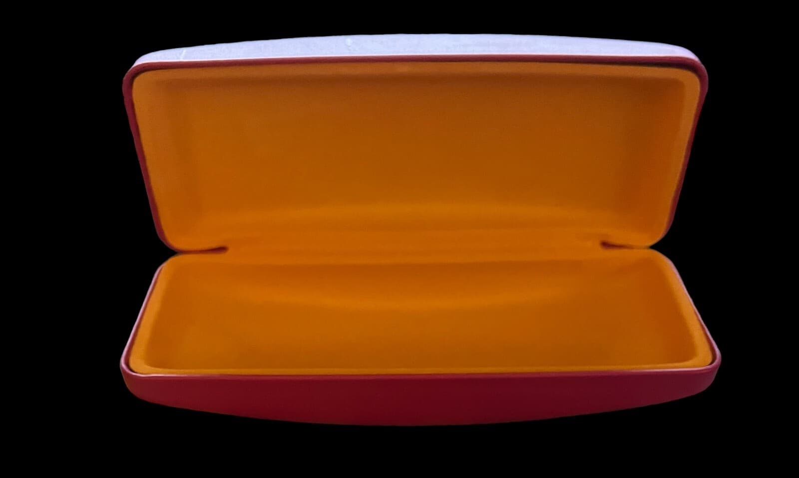 Fuschia/Hot Pink Eyeglasses Hard Leather Case Orange inside! - Thumbnail 3