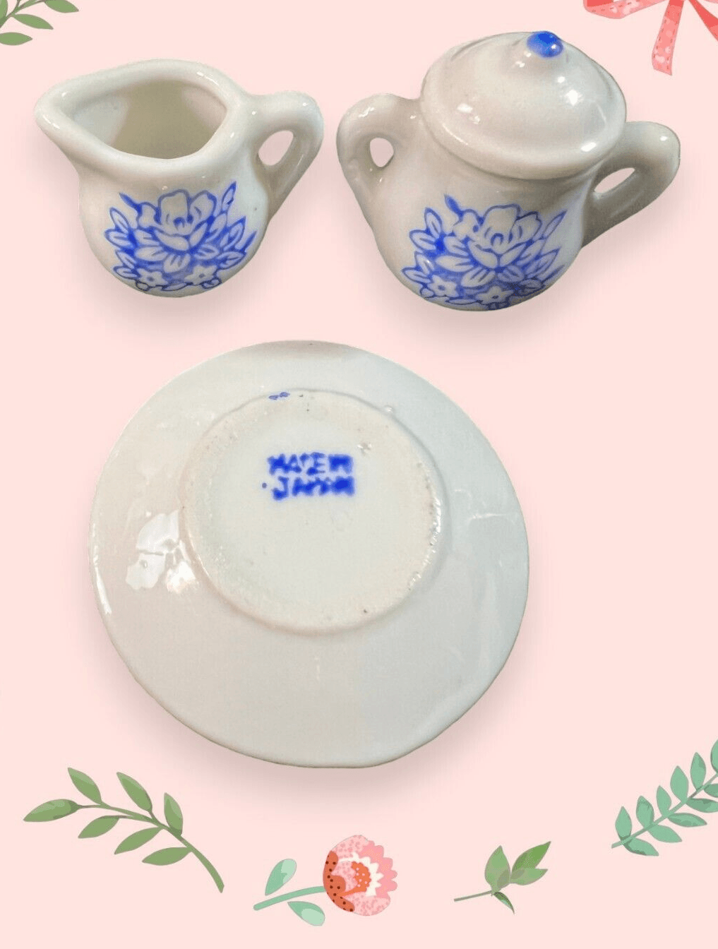 Vintage Kid/Doll Dishes 3 pcs Japan - Thumbnail 2
