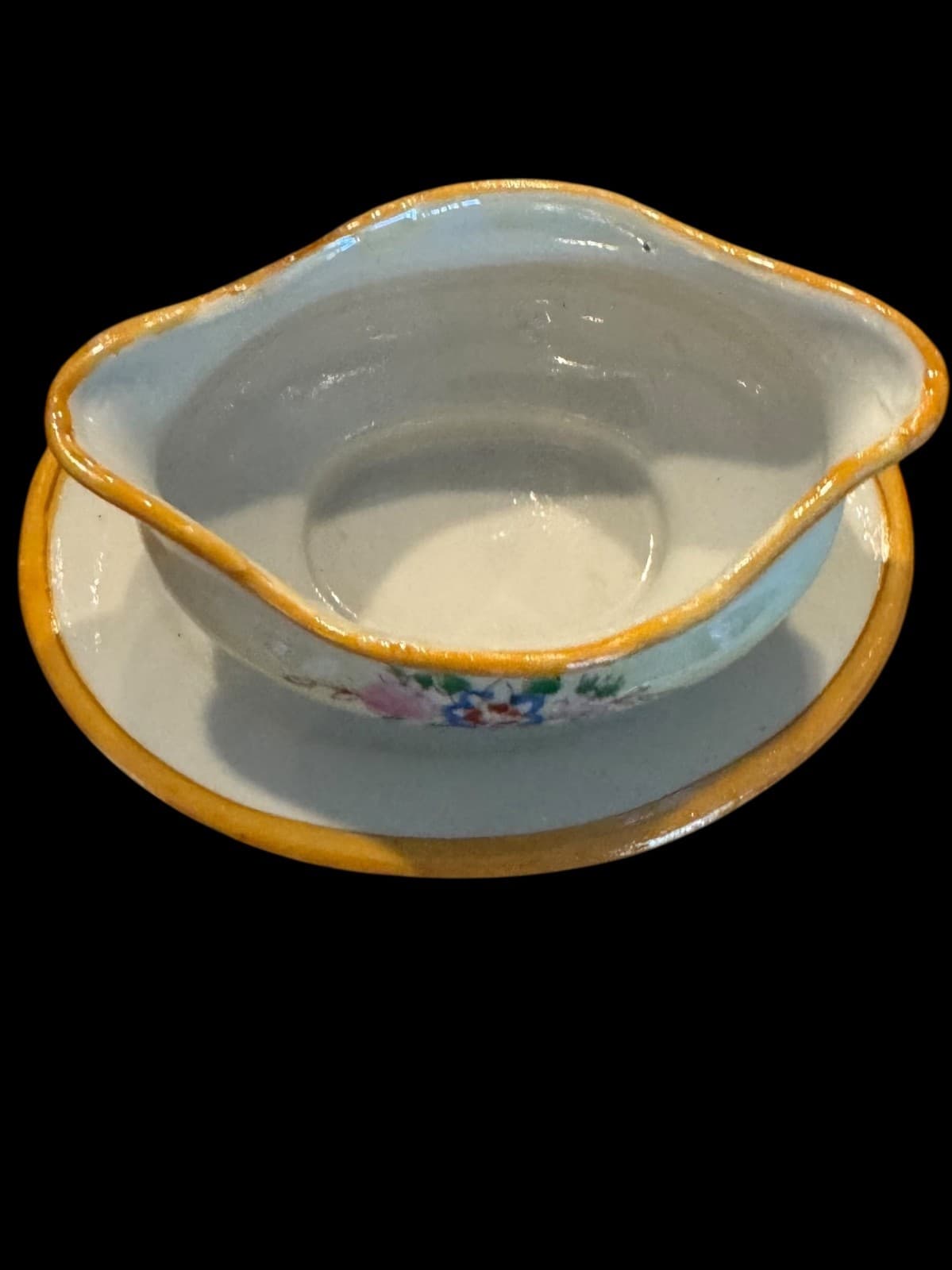 Vintage Kid/Doll Dishes attached Gravy Boat
