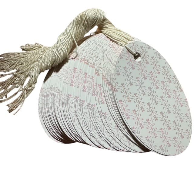 Price Tags Boutique Style Light Pink & White Design Price Tags 3.5 x 2.25"