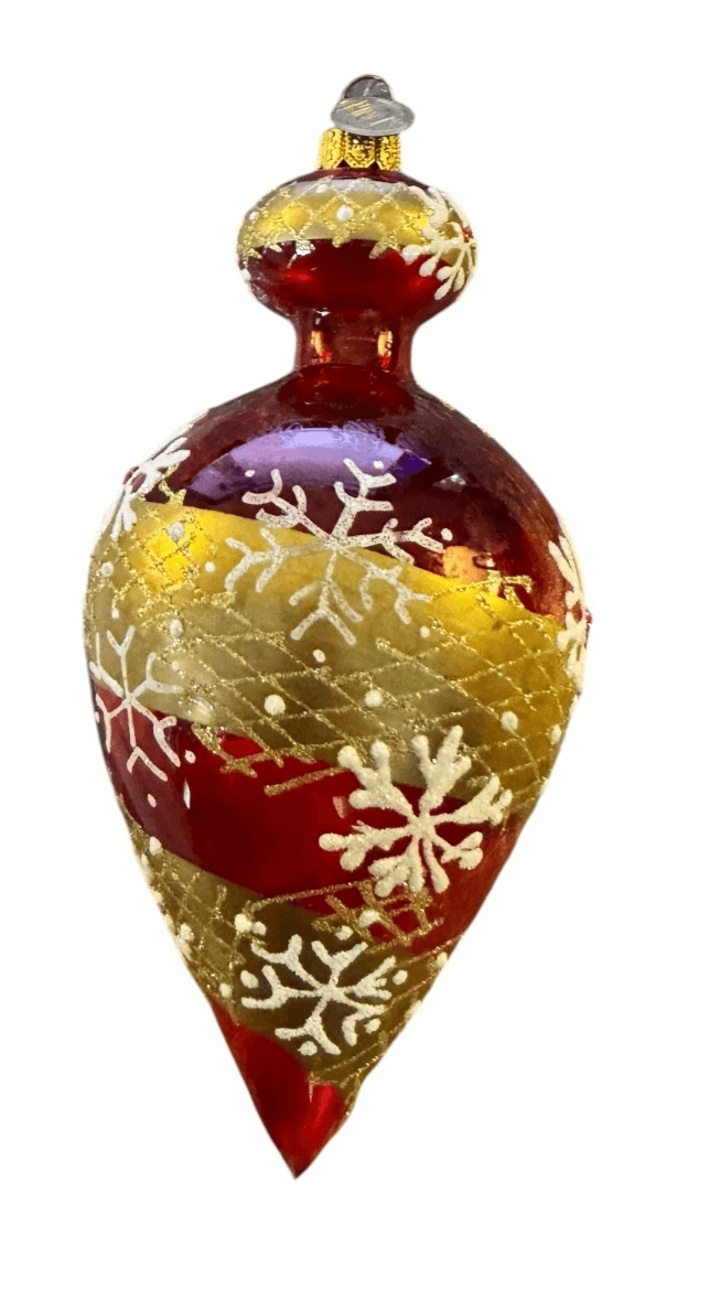 Pier 1 Imports Snow Swirls Teardrop Ornament