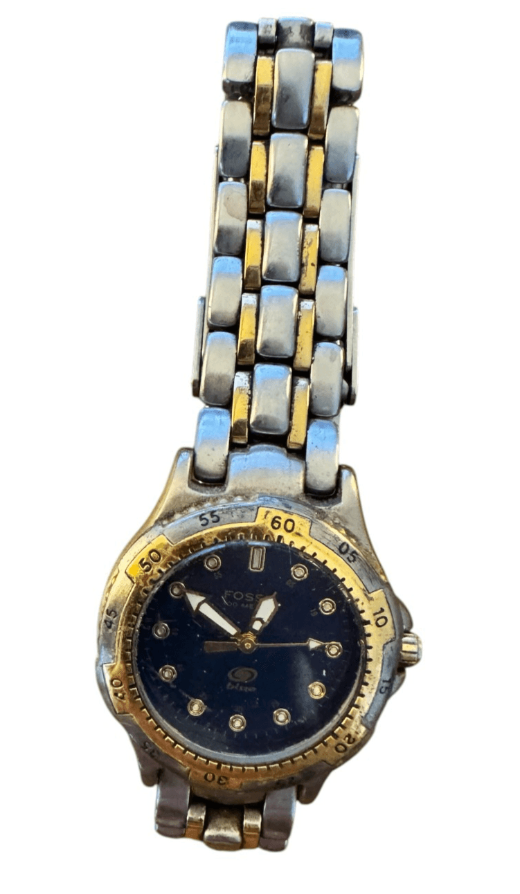 Fossil Blue Stainless Steel Watch 100M 330ft Water Resistant - Thumbnail 2