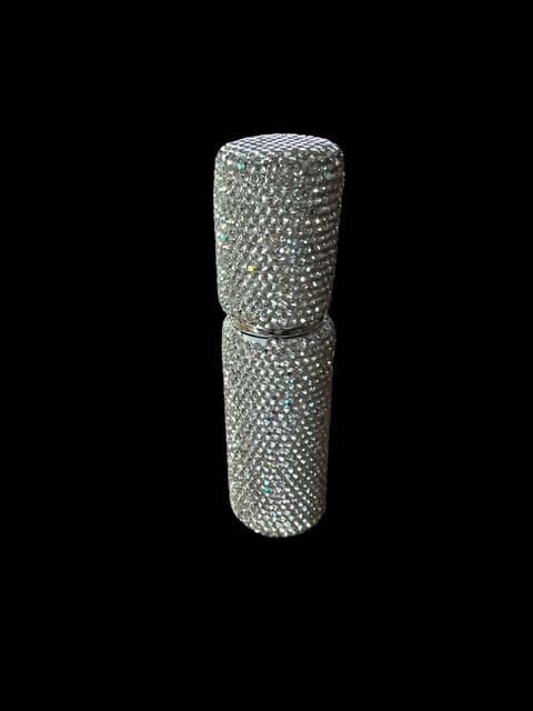 Silver Glitter Refillable Twist & Spray Purse Case No Perfume - Thumbnail 2