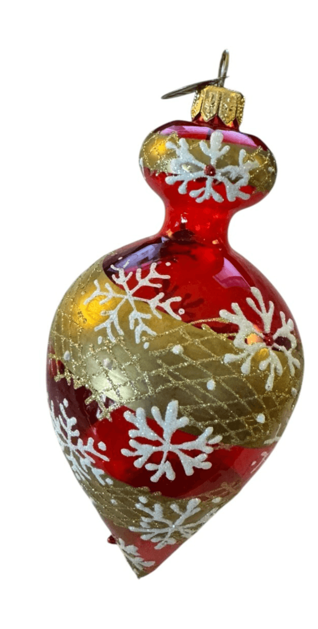 Pier 1 Imports Snow Swirls Teardrop Ornament - Thumbnail 2