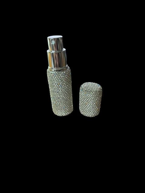 Silver Glitter Refillable Twist & Spray Purse Case No Perfume - Thumbnail 3