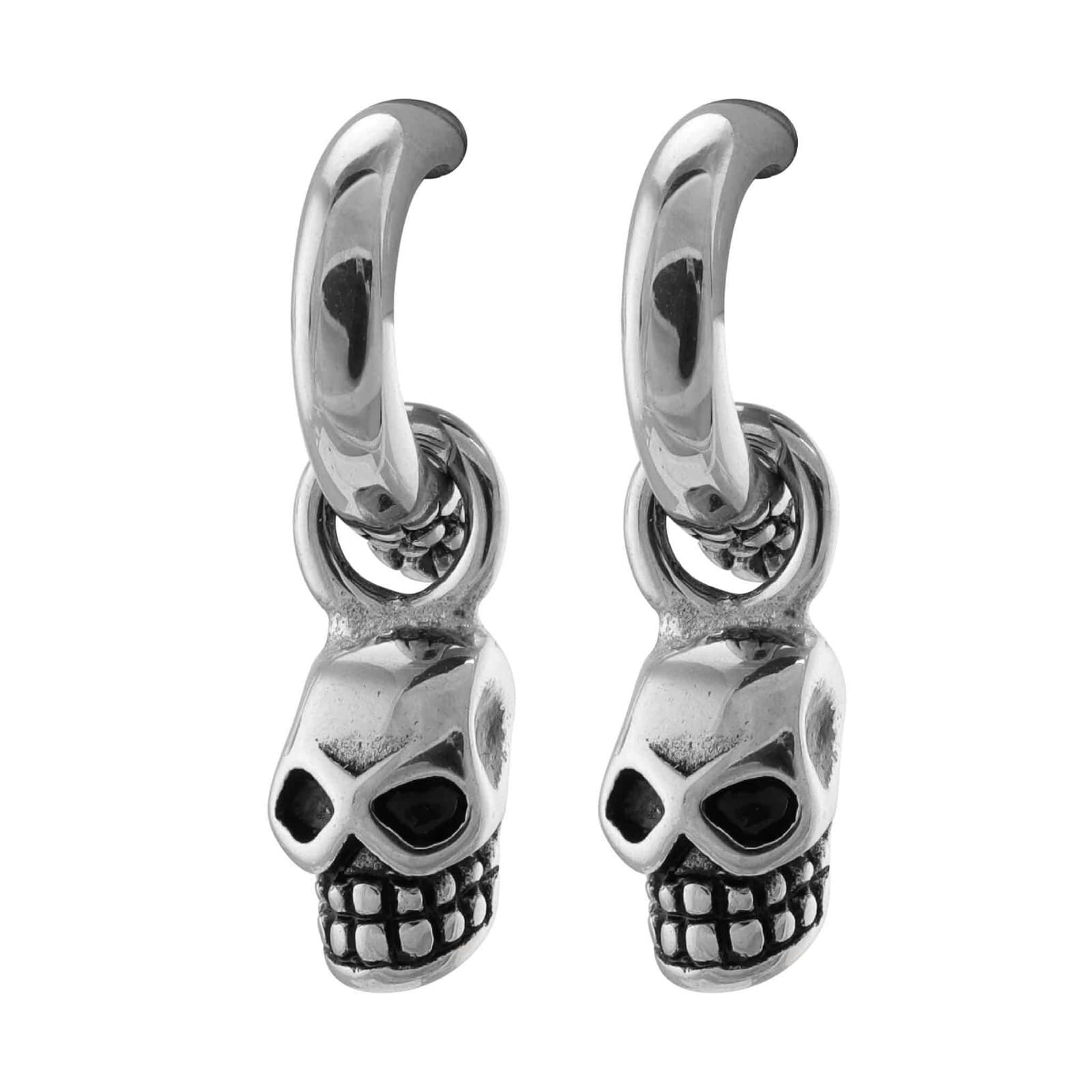 Stainless Steel Dangle Skull Earrings - Thumbnail 2