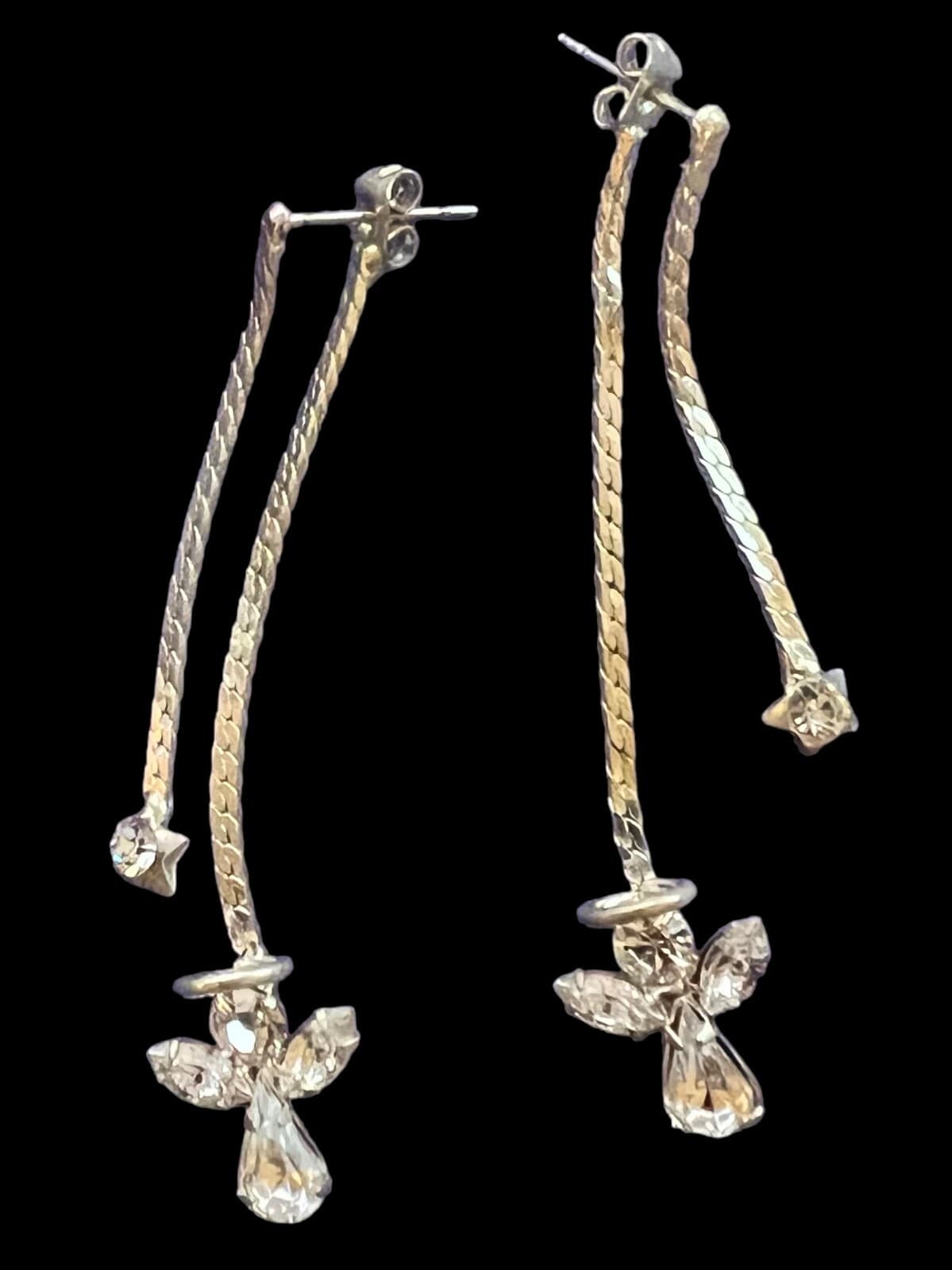Vintage Dangle Angel w/halo & Star Earrings 2” Drop - Thumbnail 2
