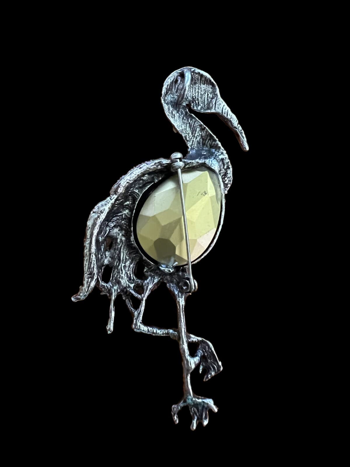 Fashion Jewelry Designer Style Flamingo Pin w/necklace hook - Thumbnail 3