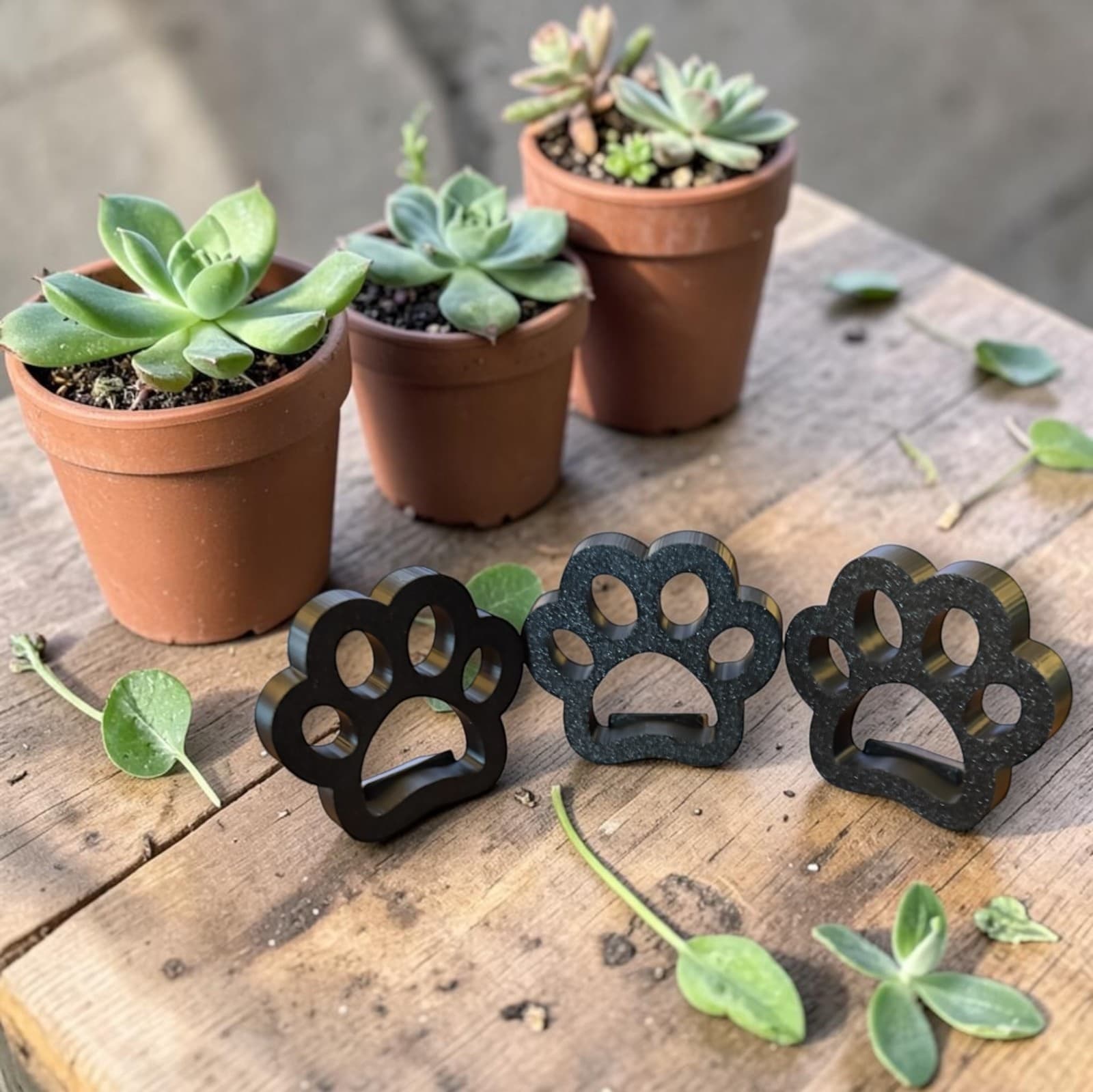 Black Cat Plant Pot Feet 3 pcs Pot Risers Lifters - Thumbnail 3