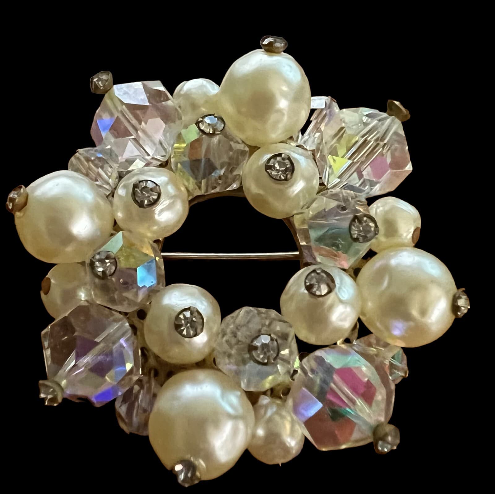 Vintage Aurora Borealis Custer Brooch - Thumbnail 2