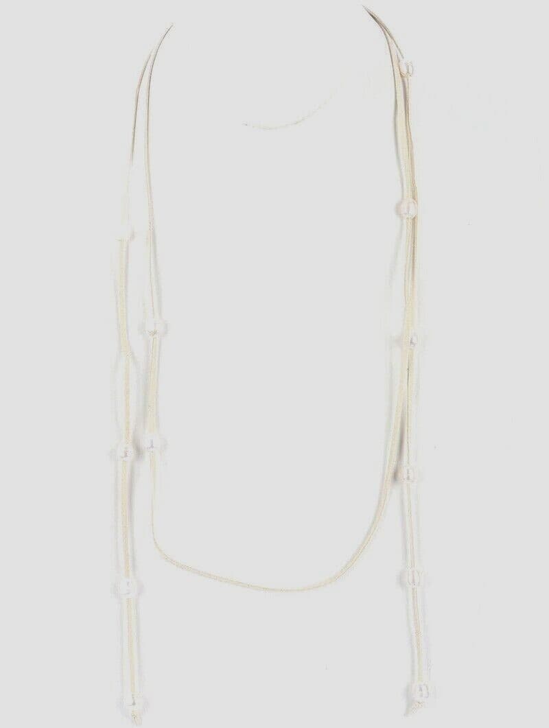 Fashion Jewelry Faux Pearl & Suede Cord Necklace - Thumbnail 2