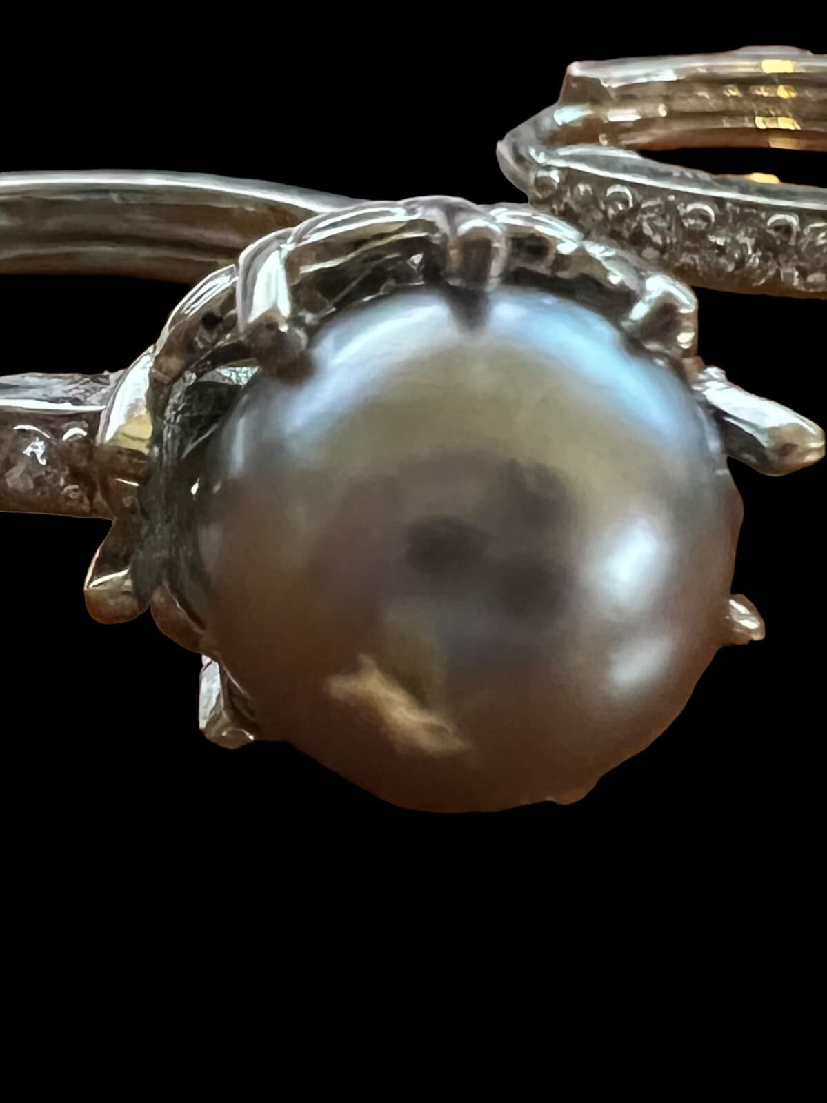 Fashion Jewelry Silvertone Gray Faux Pearl Necklace w/Earrings - Thumbnail 5